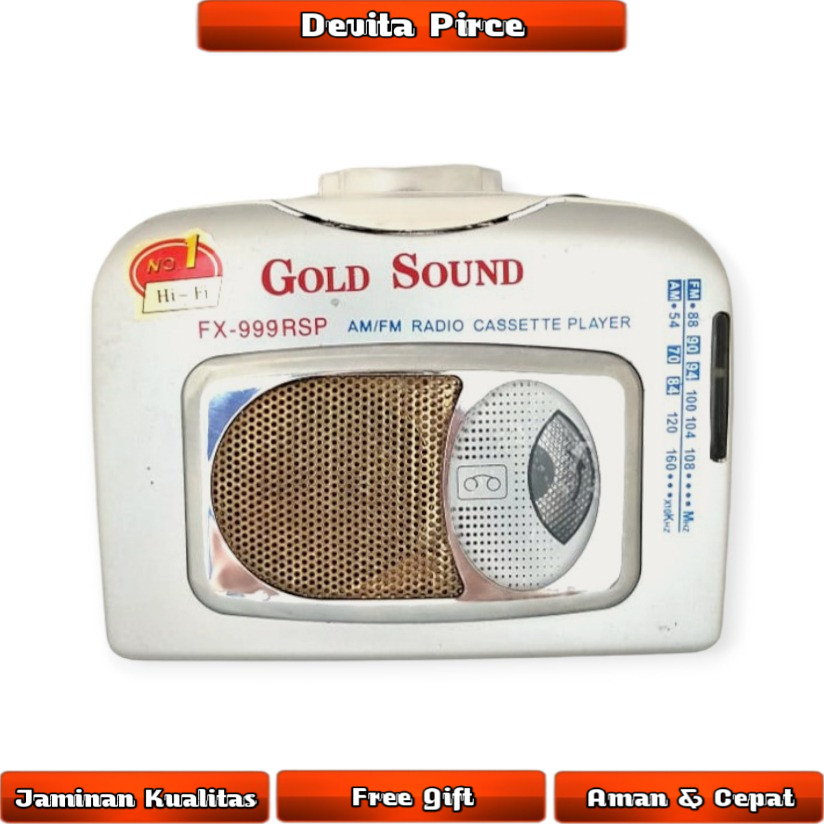 Walkman Kaset Radio FM AM Pemutar Kaset Portable Walkman Radio GS999