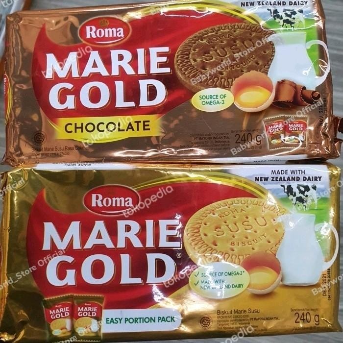 Roma Marie Gold Biscuit Rasa Susu / Coklat 240gr