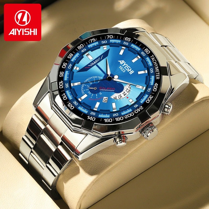 Jam Tangan Pria AIYISHI 1623 Model Oryginal - Tahan Air, Asli, Mewah Stainless Steel, Mendukung COD 