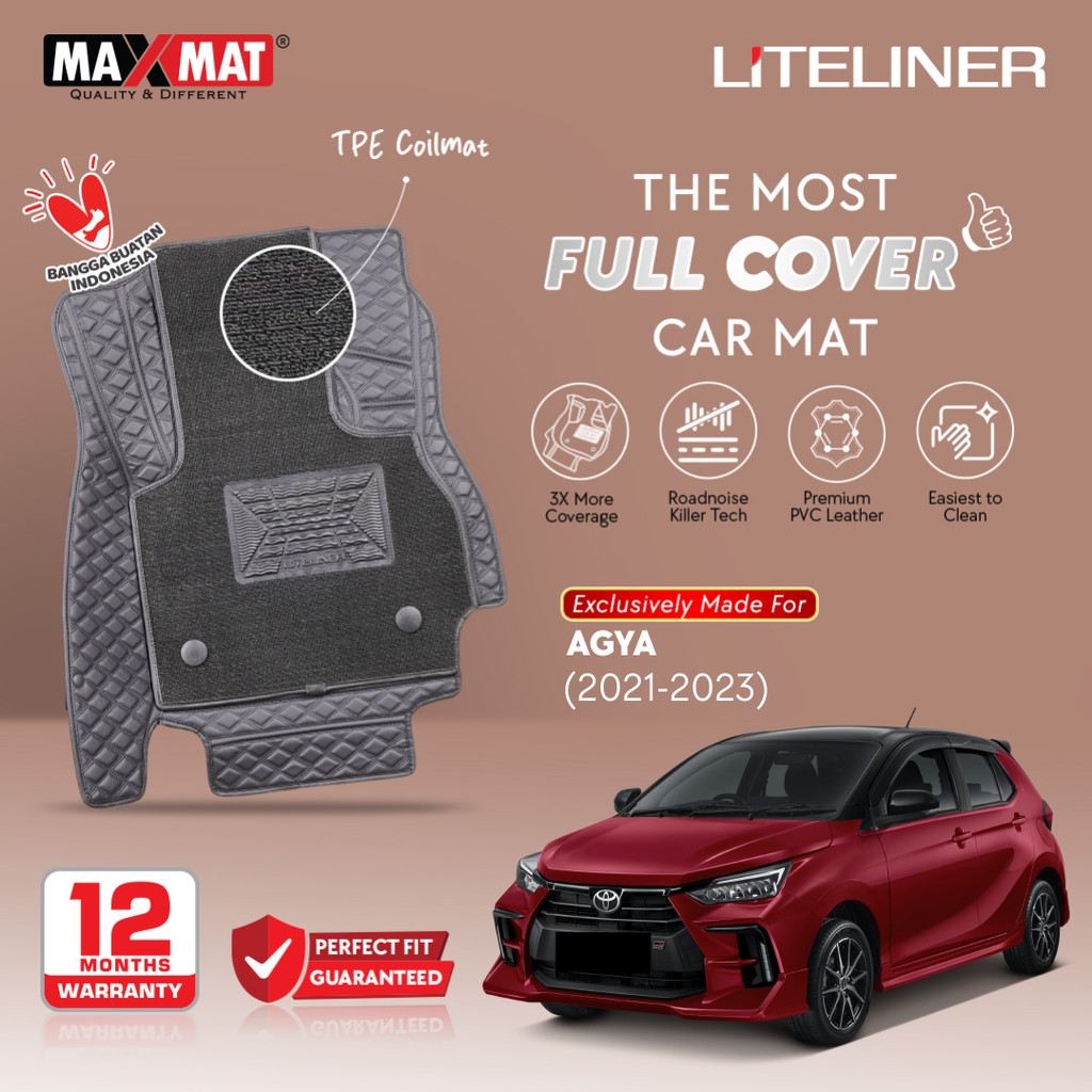 Otoproject - Karpet Mobil Maxmat 7D Liteliner Toyota Agya + Apar 2021 - 2023