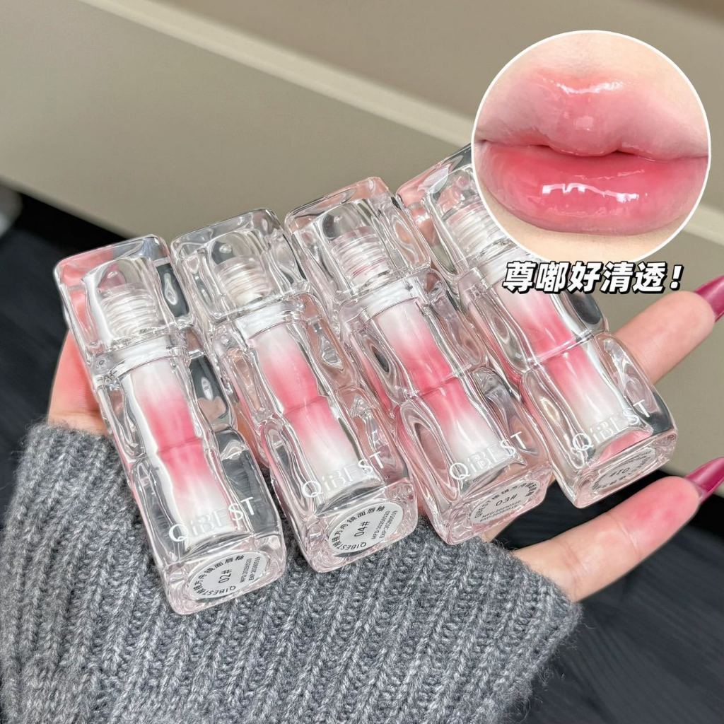 [COD] QIBEST Glossy Mirror Lip Glaze Jelly Watery Glossy Serum Lipstick Waterproof Long Lasting