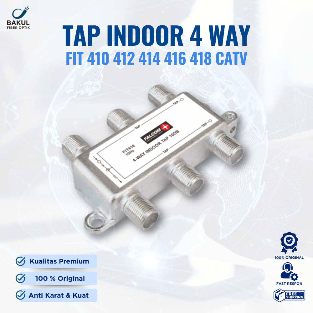 Tap Indoor 4 Way FIT 410 412 414 416 418 Aksesoris CATV - TV Kabel Falcom Technology