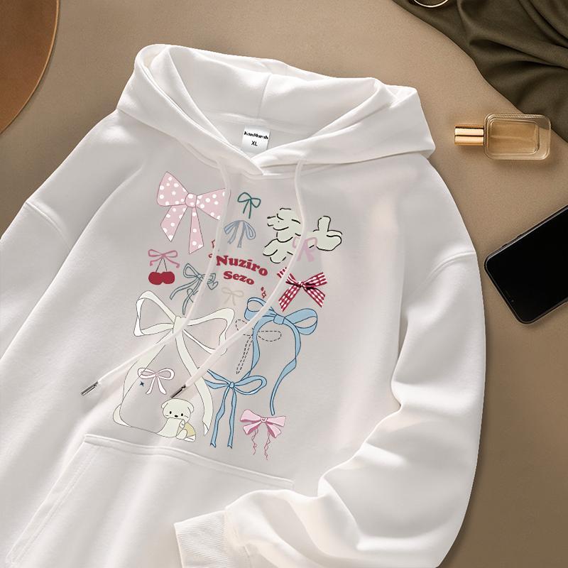 Kaos Murah Id - Hoodie Lengan Panjang Oversize Korean Style | Gambar Pita Warna Warni | Unisex Kekin