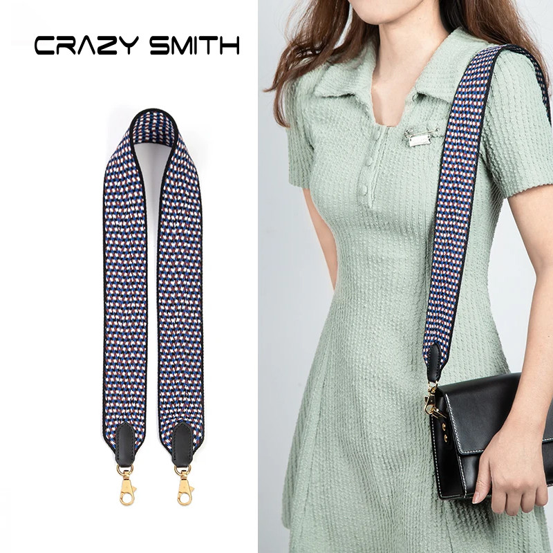 CRAZYSMITH 110cm Bag Strap for Hermes Herbag Kelly Bags Cotton Webbing Shoulder Strap Crossbody Repl