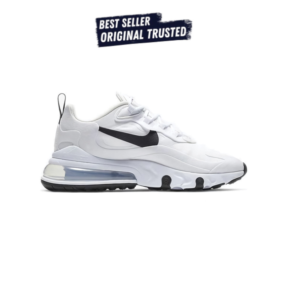 Sepatu Sneakers Nike Air Max 270 React White Black  Original BNIB