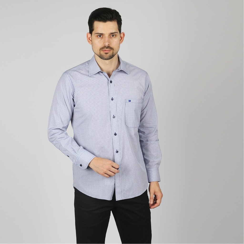 Kemeja Guy Laroche Lengan Panjang Lendro Check Blue