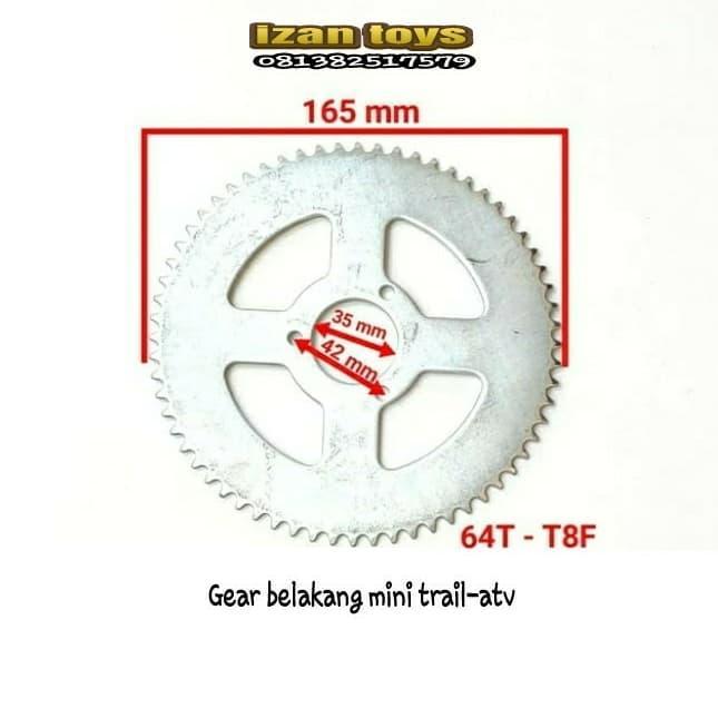 Gear belakang mini trail-mini atv/gear mini trail T8F 64T