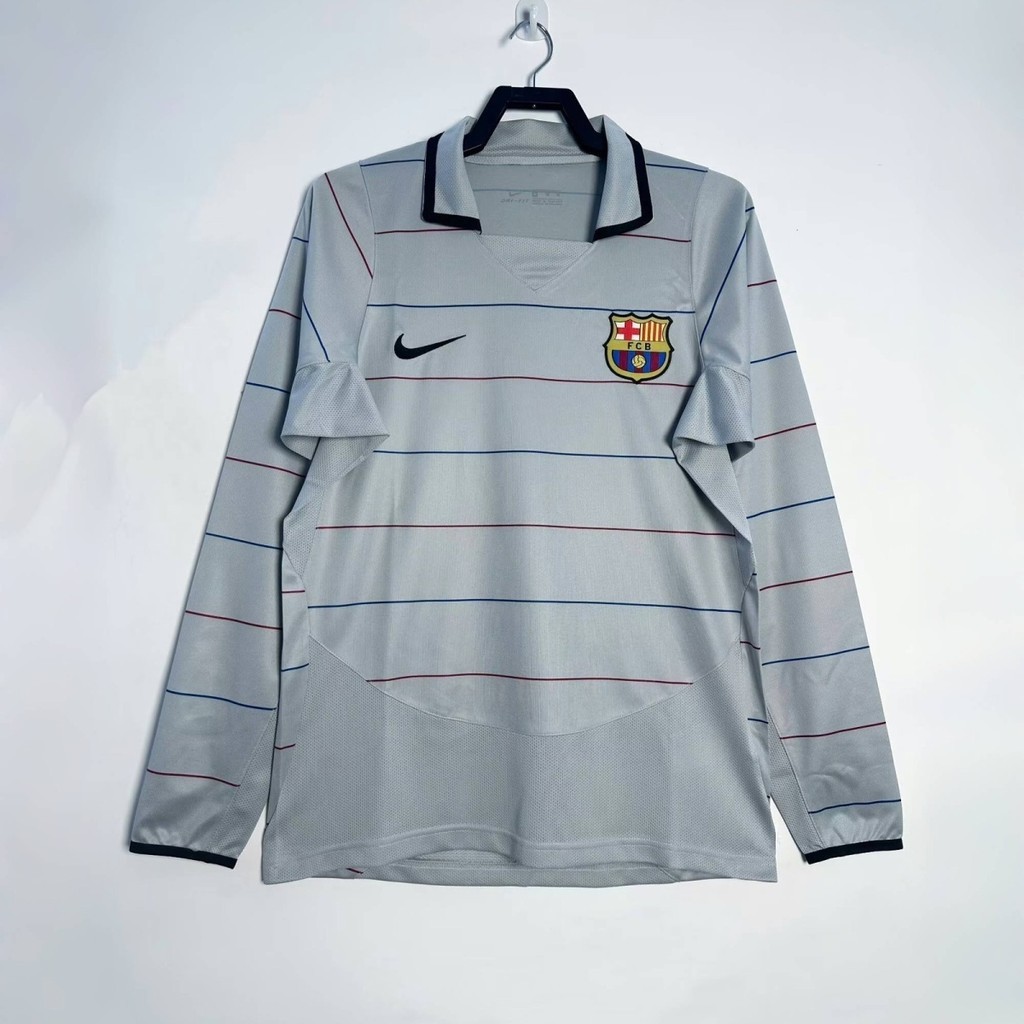 Jersey Khusus Olahraga Barcelona Kaus Seragam Sepak Bola Peringatan Klasik Retro 03/04