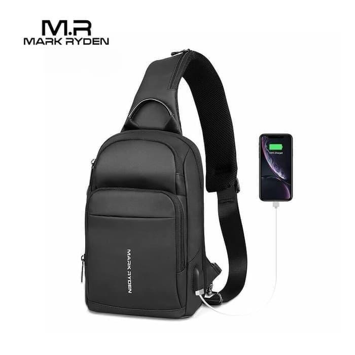 Tas Selempang MARK RYDEN MR7618 Original Ori Sling Bag Anti Maling USB