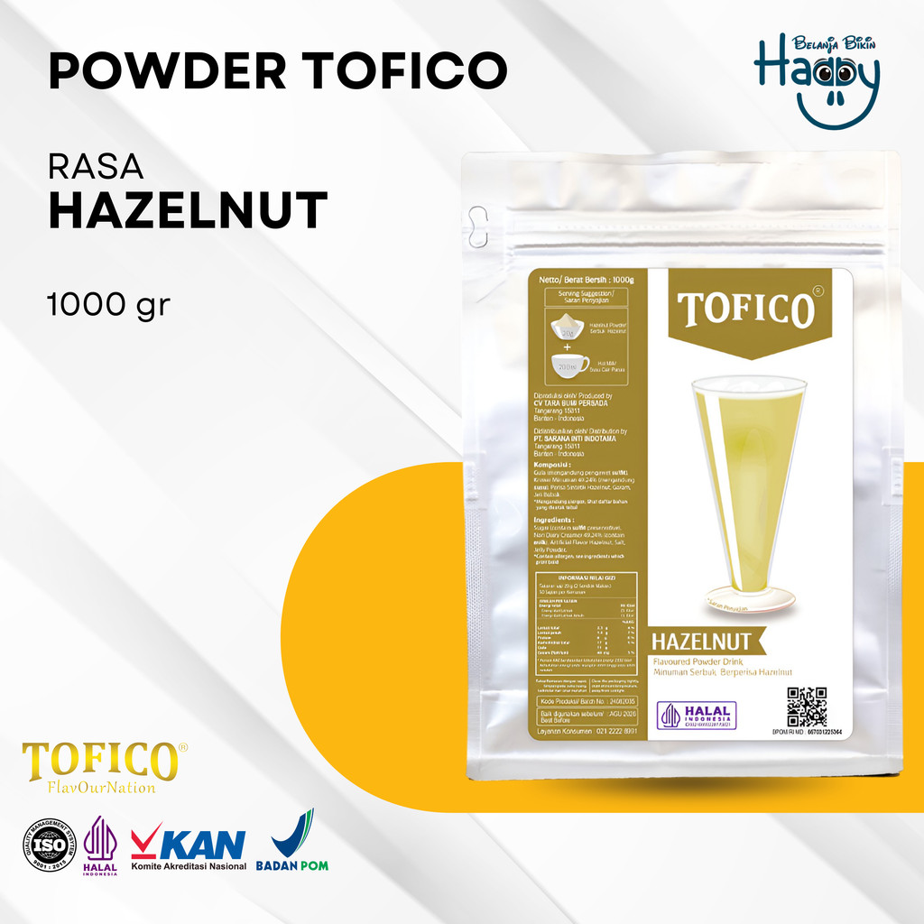BBH Tofico Hazelnut Powder 1kg - Bubuk Minuman Rasa Kacang Hazelnut Tofico Original Premium Hazelnut