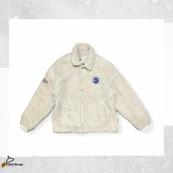 Coach Polar Fleece Wool Sherpa Jacket WV Project Wvur Bordir White