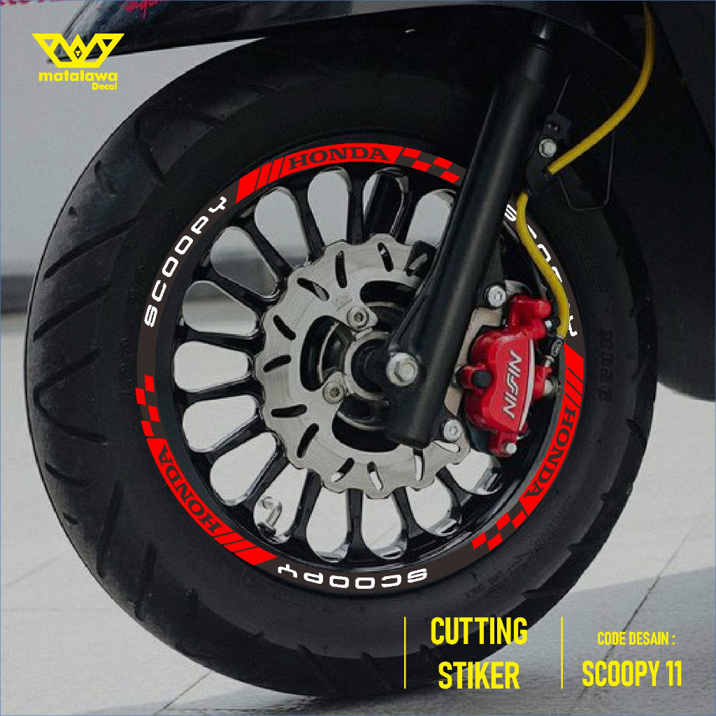 PREMIUM Stiker SCOOPY VELG Stiker Cutting Velg Motor Scoopy R12 2020 2021 2022 2023 Nyala 11
