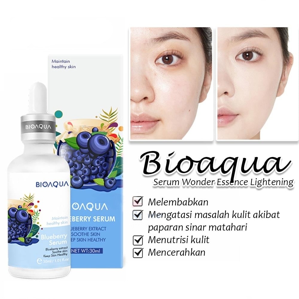 [ BPOM ] Serum Wajah Bioaqua Wonder Essence Blueberry Whitening Anti Aging Anti Penuaan Terlaris