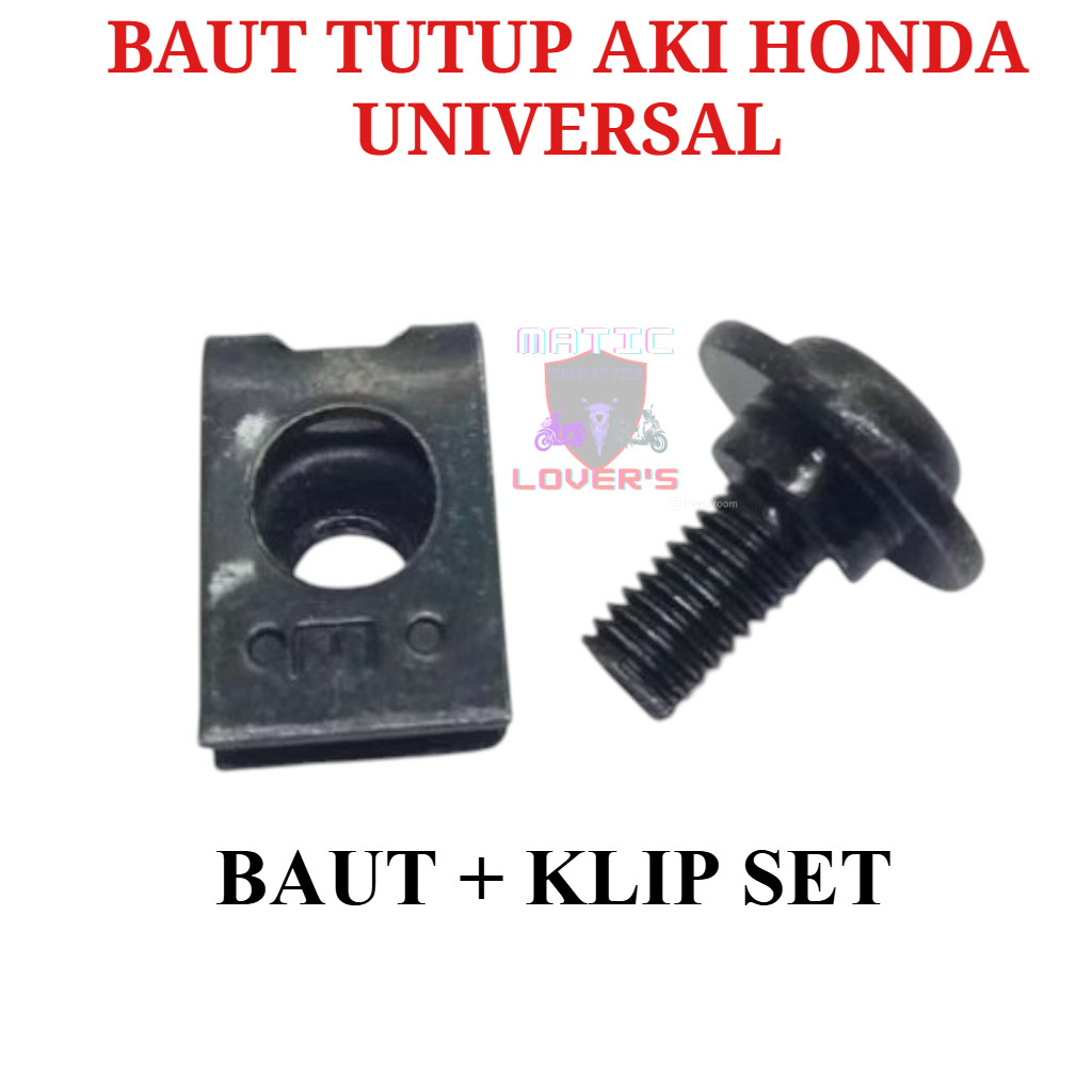 BAUT COVER TUTUP AKI SET DENGAN KLIP Honda Vario Beat Fi Eco Street Scoopy dll UNIVERSAL M5 BAUT 8 O