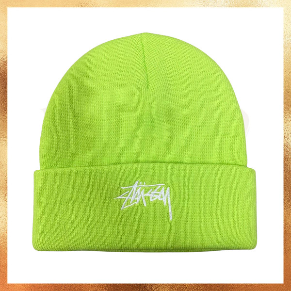 Topi Stussy Made In USA Green Beanie Kupluk Original
