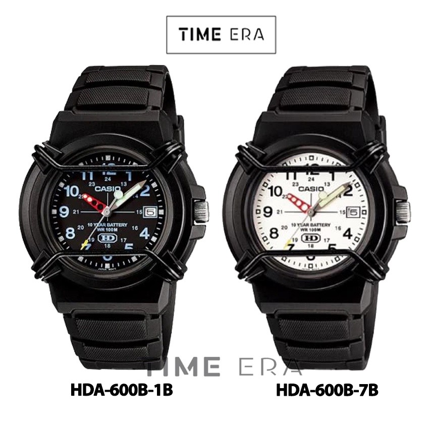 ORIGINAL Casio General HDA 600B-1B / HDA-600B-7B Jam Tangan Pria Sport Digital Karet 10 Year Battery