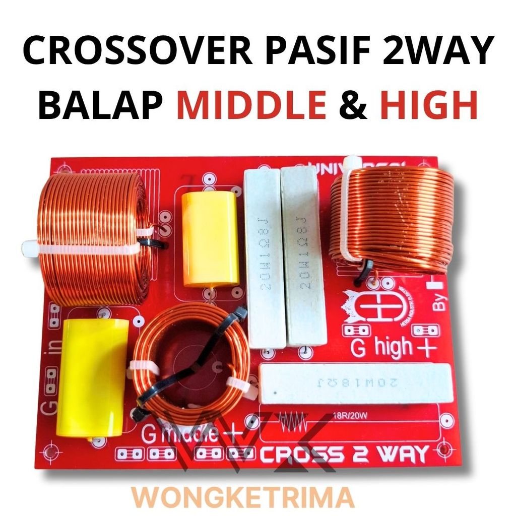 Crossover Pasif 2 Way G Middle & High Balap PCB 14x11cm