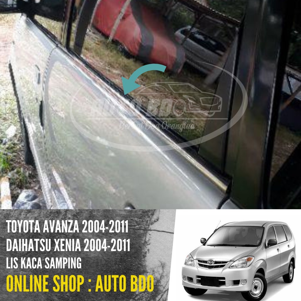 (kilau visual) Lis Kaca Samping Avanza Xenia Lama 2004-2011 Chrome Alumunium