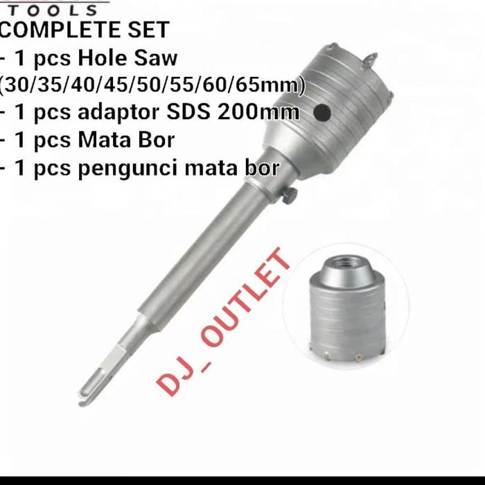 Hole Saw Drill Pelubang Beton Tembok untuk pipa KOMPLIT SET - 30mm