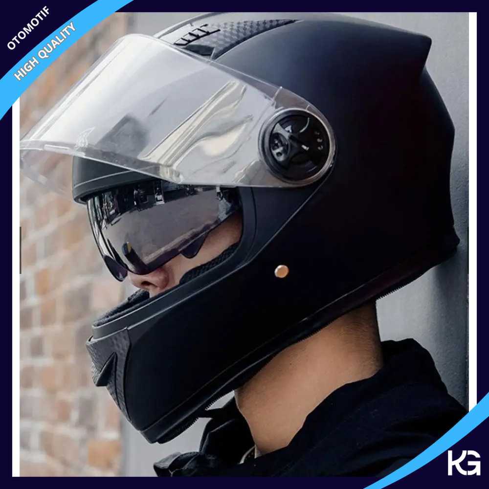AXK Helm Full Face Motor Double Lens Anti Fog Motocycle Helmet - A557