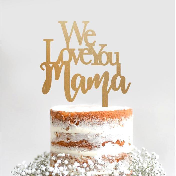 BEST PROMO -[ Terlaris ] Mall Custom Cake Topper We Love You Akrilik Hiasan Kue Tulisan Akrilik - 10