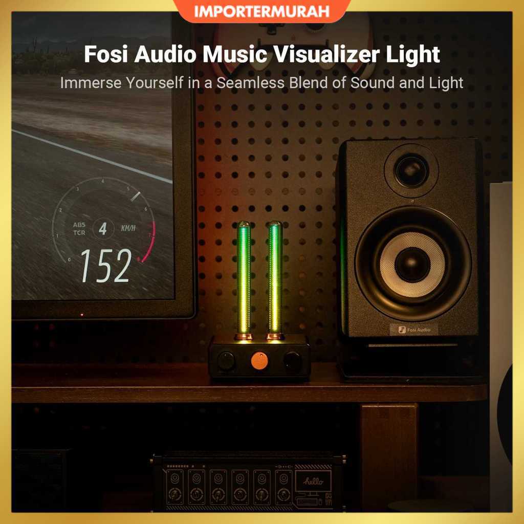 Fosi Audio LED Bar Music Rhythm Visualizer Ambient Light Desktop RGB - AH-01A