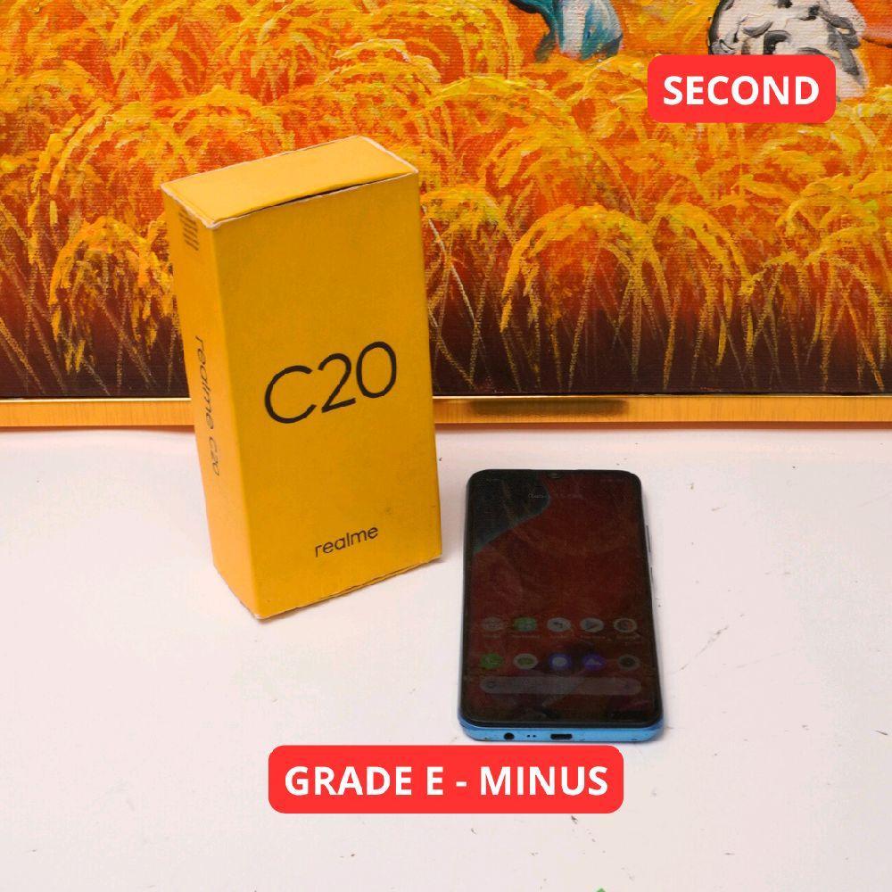 REALME C20 2/32 GB GRADE E - MINUS HP SECOND ORIGINAL SINAR MUTIARA CELL