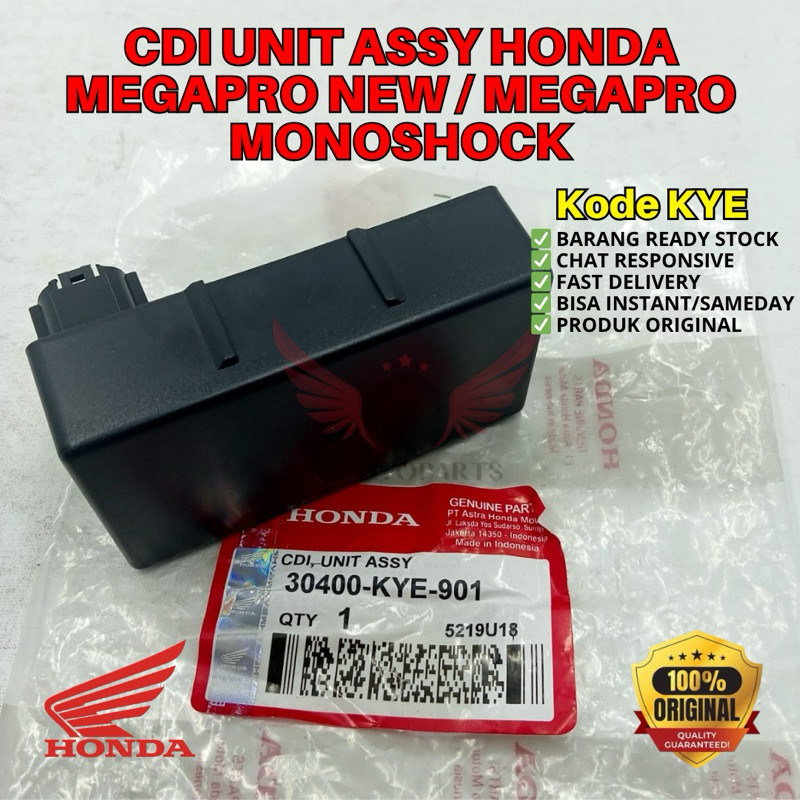 TERBARU KYE CDI UNIT ASSY MEGAPRO ORIGINAL AHM HONDA, CDI ORIGINAL MEGAPRO MONOSHOCK, CDI UNIT ASSY,