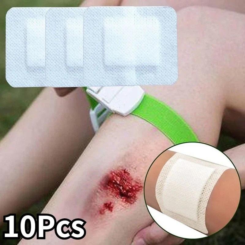 10Pcs 6x7cm sposable Mecal Non-woven Bandage Band for Wound Dressing Adhesive Sterile Pad Set Health