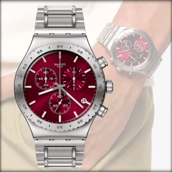 Promo Original  Swatch YVS499G PURPLE IRONY Irony Jam Tangan Pria Garansi Resmi 2 Tahun Swiss Made