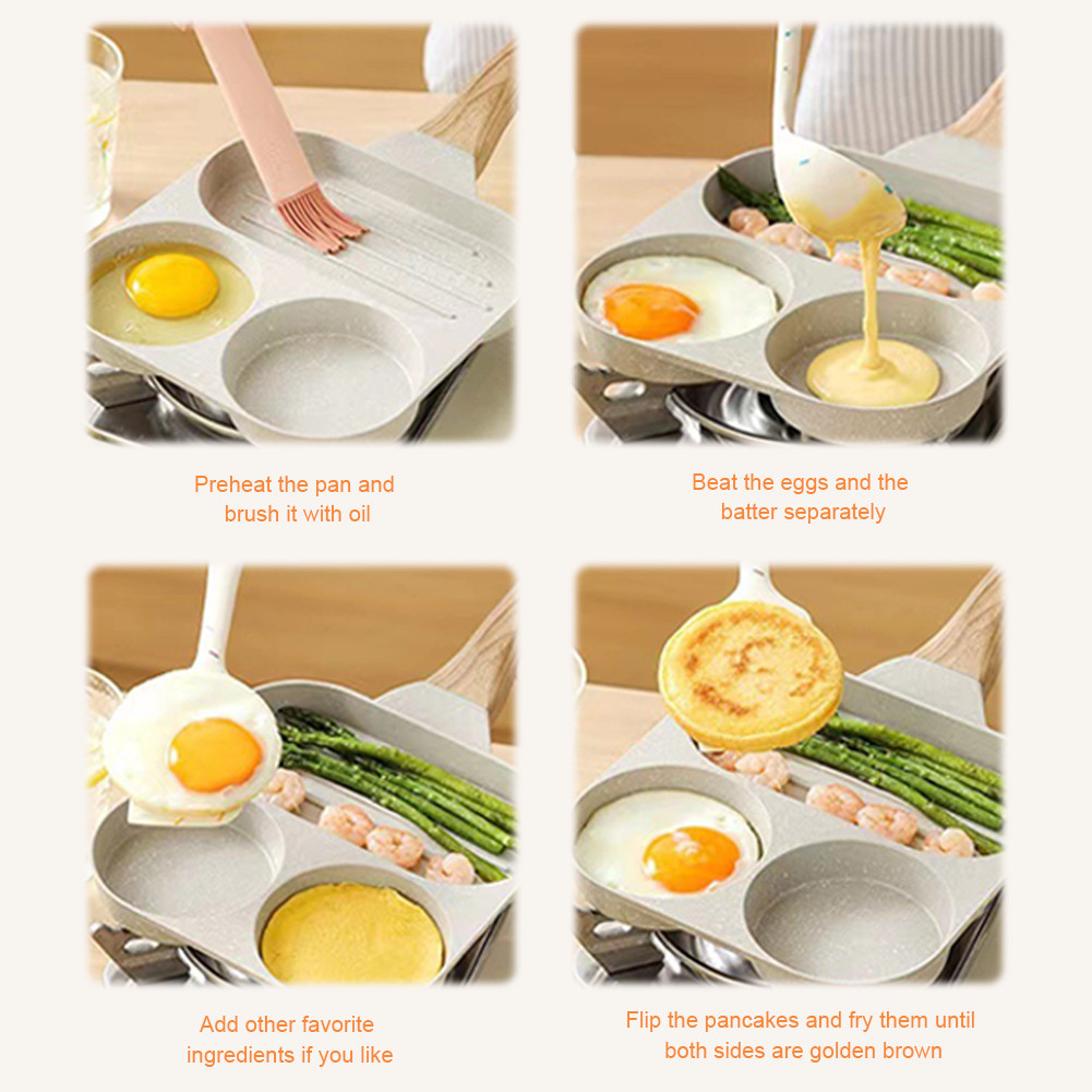 Mecal Stone Omelette Pan Nonstick Egg Pan vided Granite Omelette Skillet for Gas Stove and Induction