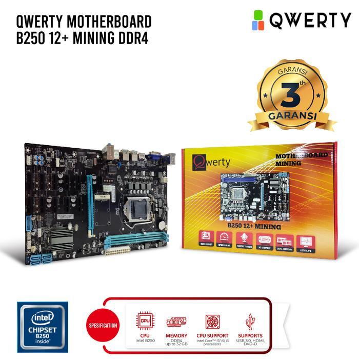 MOTHEOARD QWERTY B250 12 SLOT PCIE SOCKET 1151 DDR4 GEN 6/7