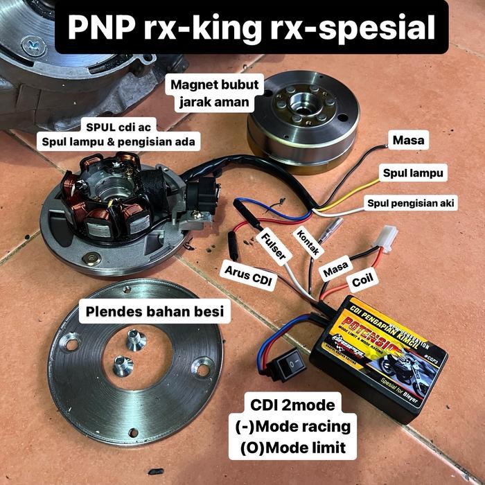 Pengapian set CDI dua mode modeLIMIT modeRACING untuk rx king rx spesial magnet kimcil dengan cdi mo