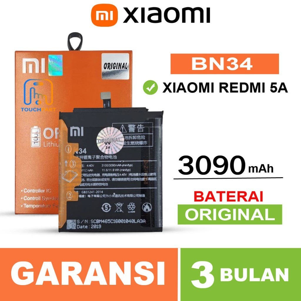 BATERAI BATRE XIAOMI REDMI 5A BN34 ORIGINAL