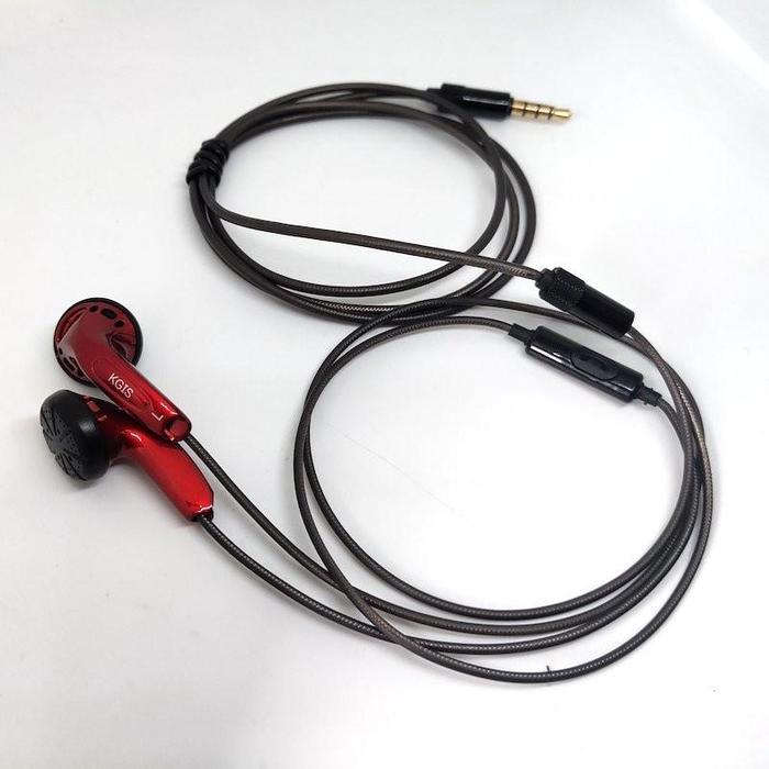 KGIS P1 HiFi Sound Bass Earphone Durable Cable Headset With Mic - Red