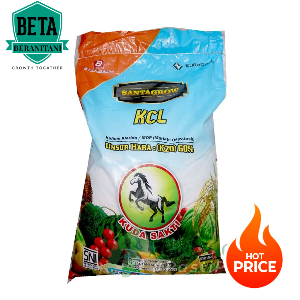 Pupuk KCL granul Cap Kuda Sakti 1 Kg - Repack atau ecer