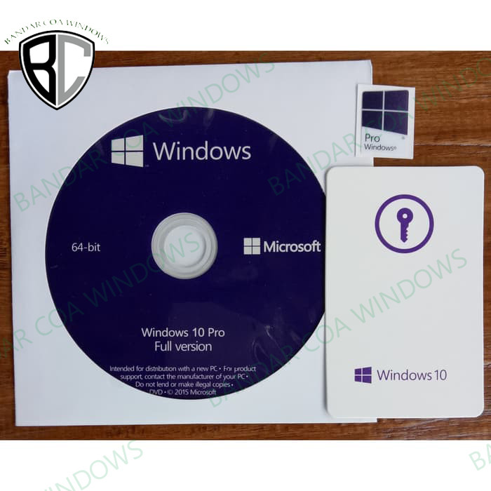 PKC Windows 10 Pro Versi Retail (Product Key Card + DVD Installer)