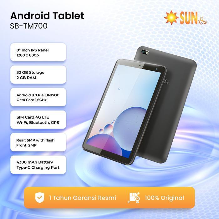 SUNBIO TABLET SB-TM700 ANDROID 9.0 Pie RAM 2GB ROM 32GB 8 INCH