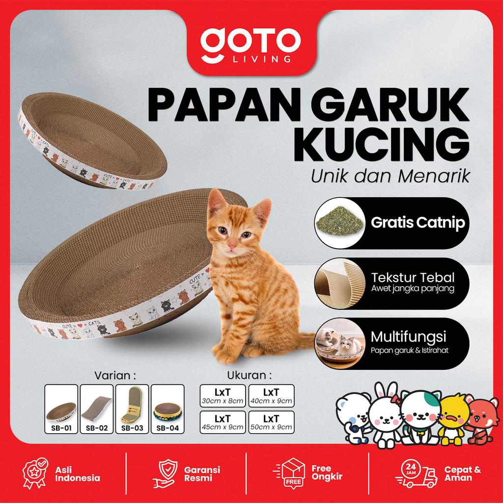 Goto Claws Papan Garukan Kucing Scratch Board Cakaran Hewan Peliharaan