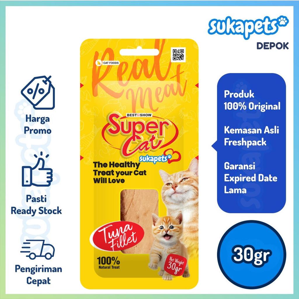 Super Cat Real Meat Tuna Fillet Cat Treats Snack Kucing 30gr