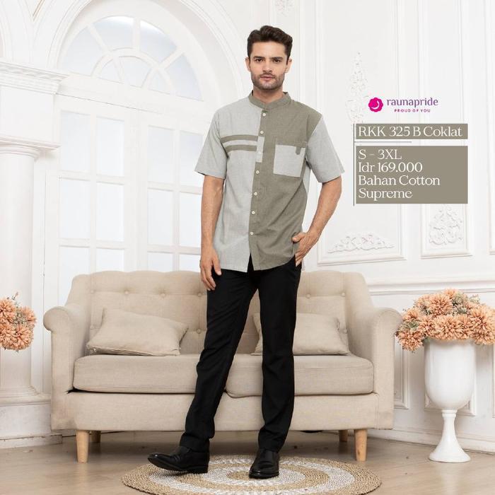 Rauna Sarimbit Keluarga / RK -325 Coklat / Fashion Muslim - Koko Ayah-325, L