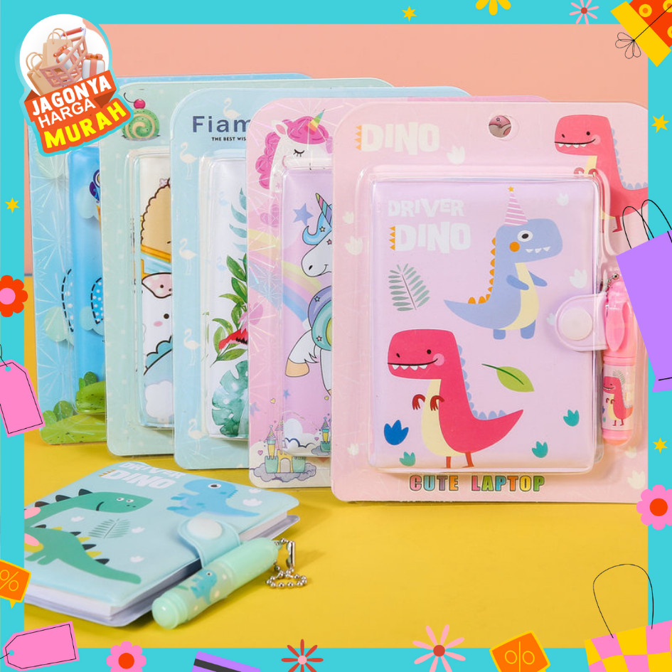 GBV Set Mini Note Book Notes Unicorn Free Pena Kartun Lucu Kreatif Untuk Anak Anak Buku Catatan Lucu