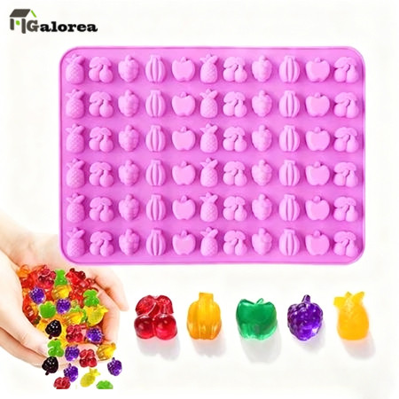 Galorea Cetakan Silikon Coklat Permen Jelly Es Buah Nanas Ceri Anggur Pisang Apel Kecil / Silicone M