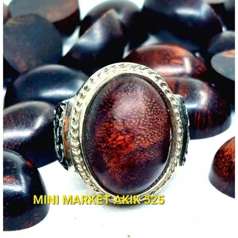 Batu cincin kayu galih asem / akik galih asem Wulung original