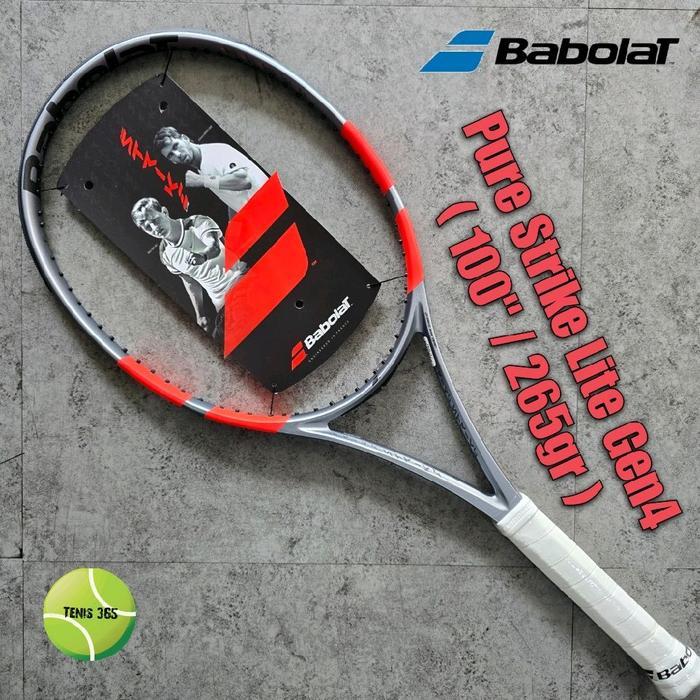 Raket Tenis Babolat Pure Strike Lite Gen 4 ( 100"/ 265gr )- Grey / Fluo Strike NEW....