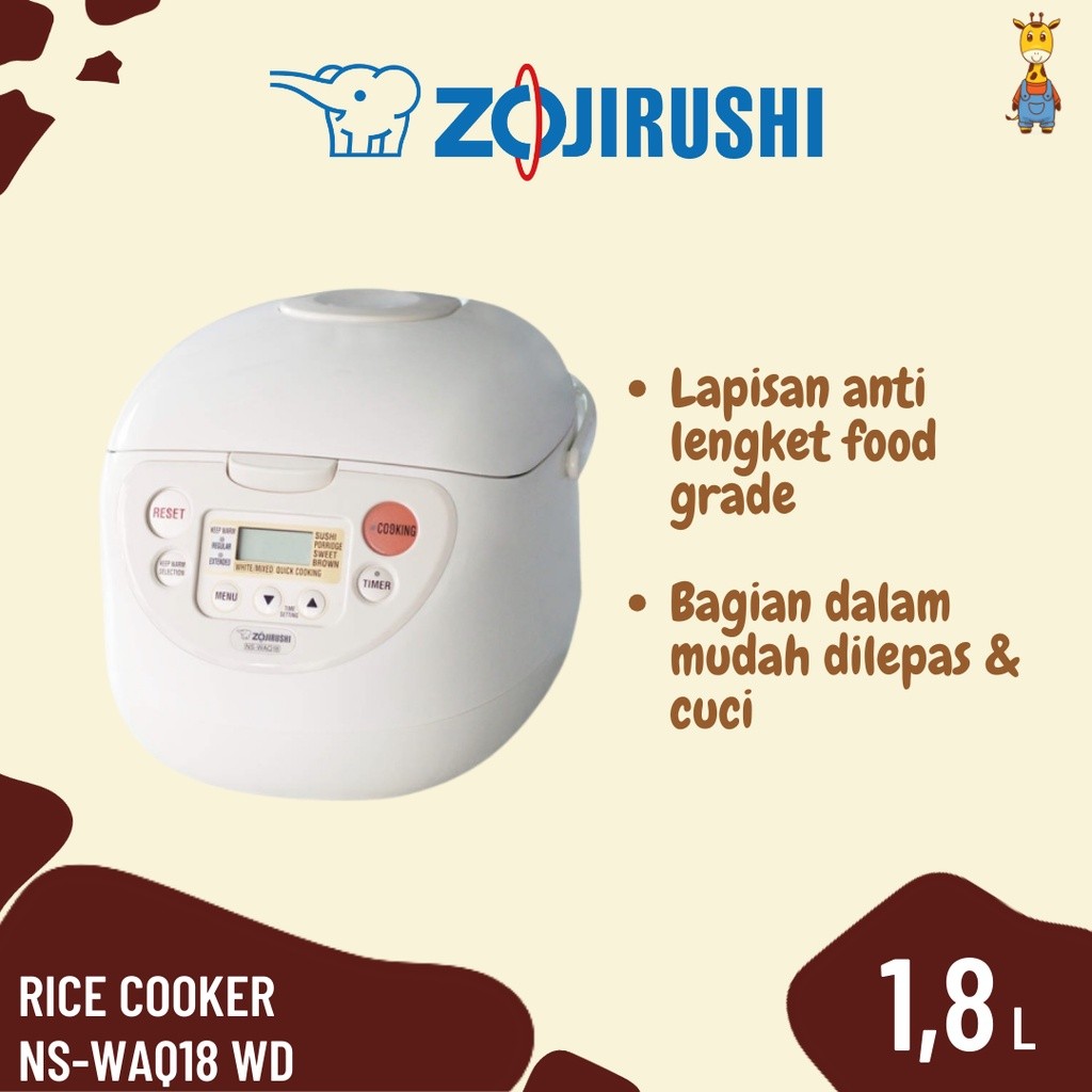 Zojirushi Rice Cooker NS-WAQ18 WD - Rice Cooker Digital