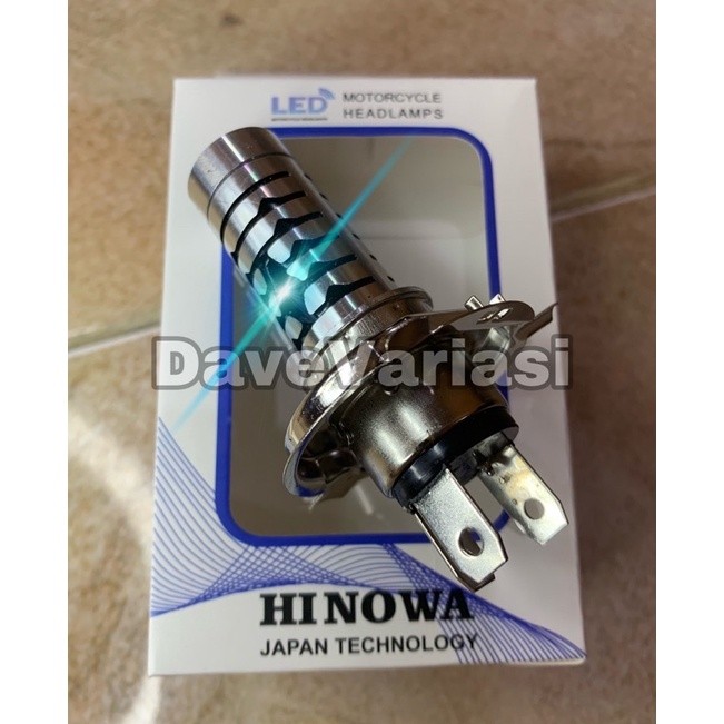 Lampu LED Depan Motor / Mobil H4 Kaki 3 Laser 2 Warna + Senja Biru Vixion Scoopy KLX RX KING MOBIL A