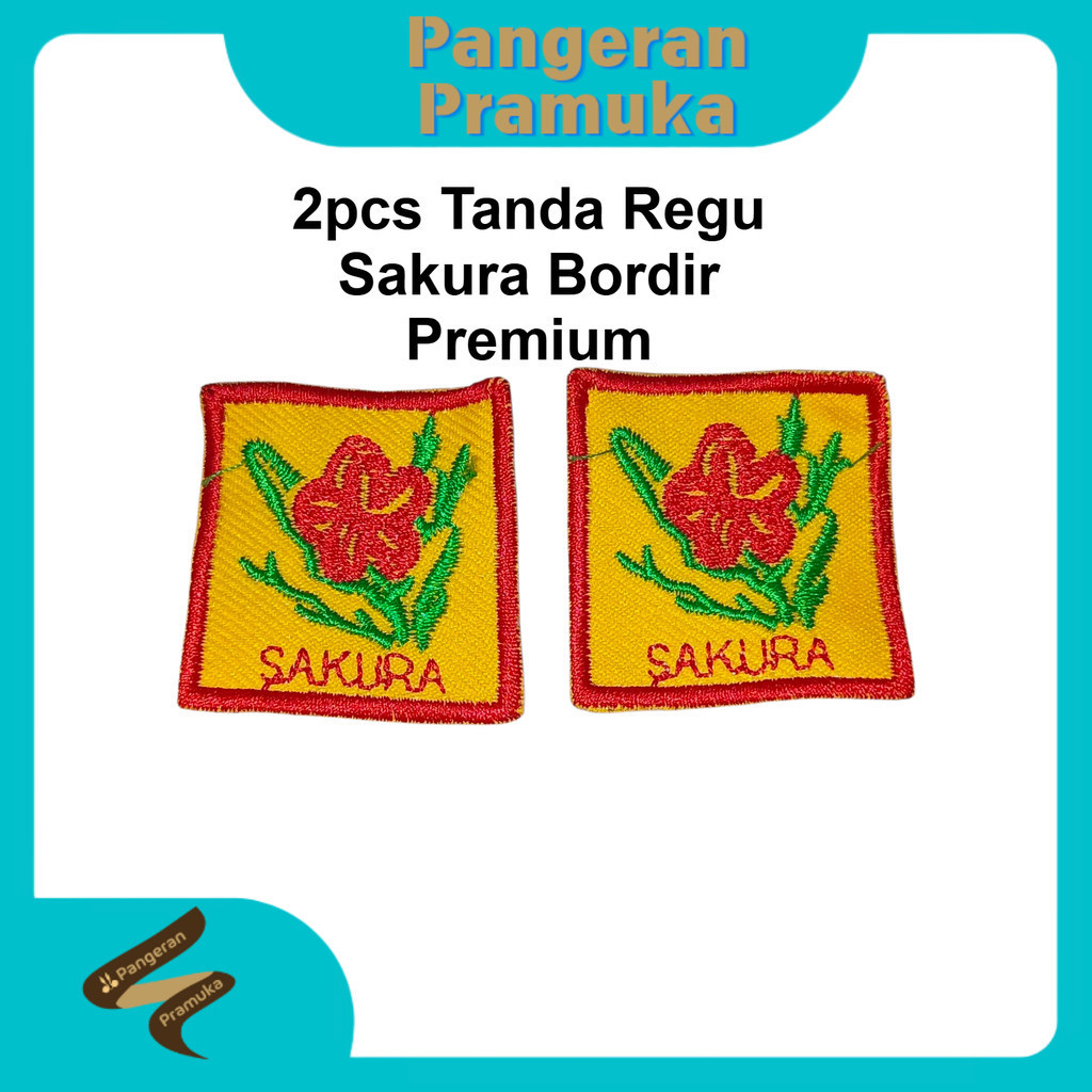 (2pcs) Bet Tanda Regu Sakura Bordir Premium diameter 4cm Pramuka Putri