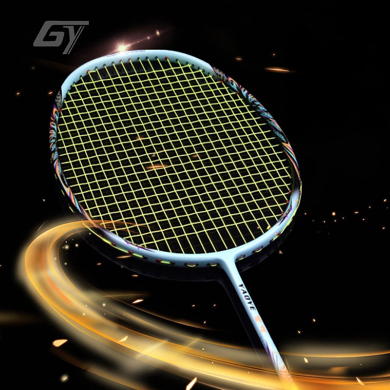 Offensive Badminton Racket Carbon Fiber 32 Pounds Professional Training Carbon Badminton Racket