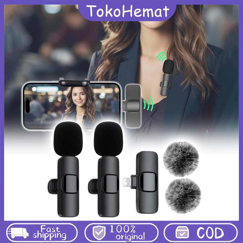 Mic Wireless Microphone Mic Wireless Clip On Microphone Mikrofon Lavalier Hp Plug & Play